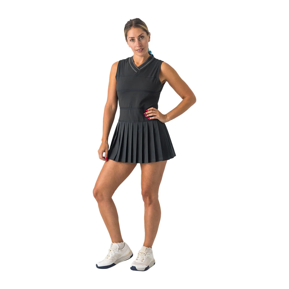 V-NECK DRESS | 002 BLK/AS