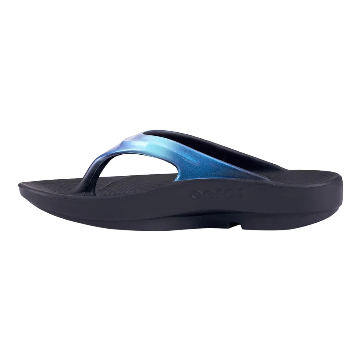 OOFOS OOLALA LUXE SANDAL | BLK/ATLANT - Image 2