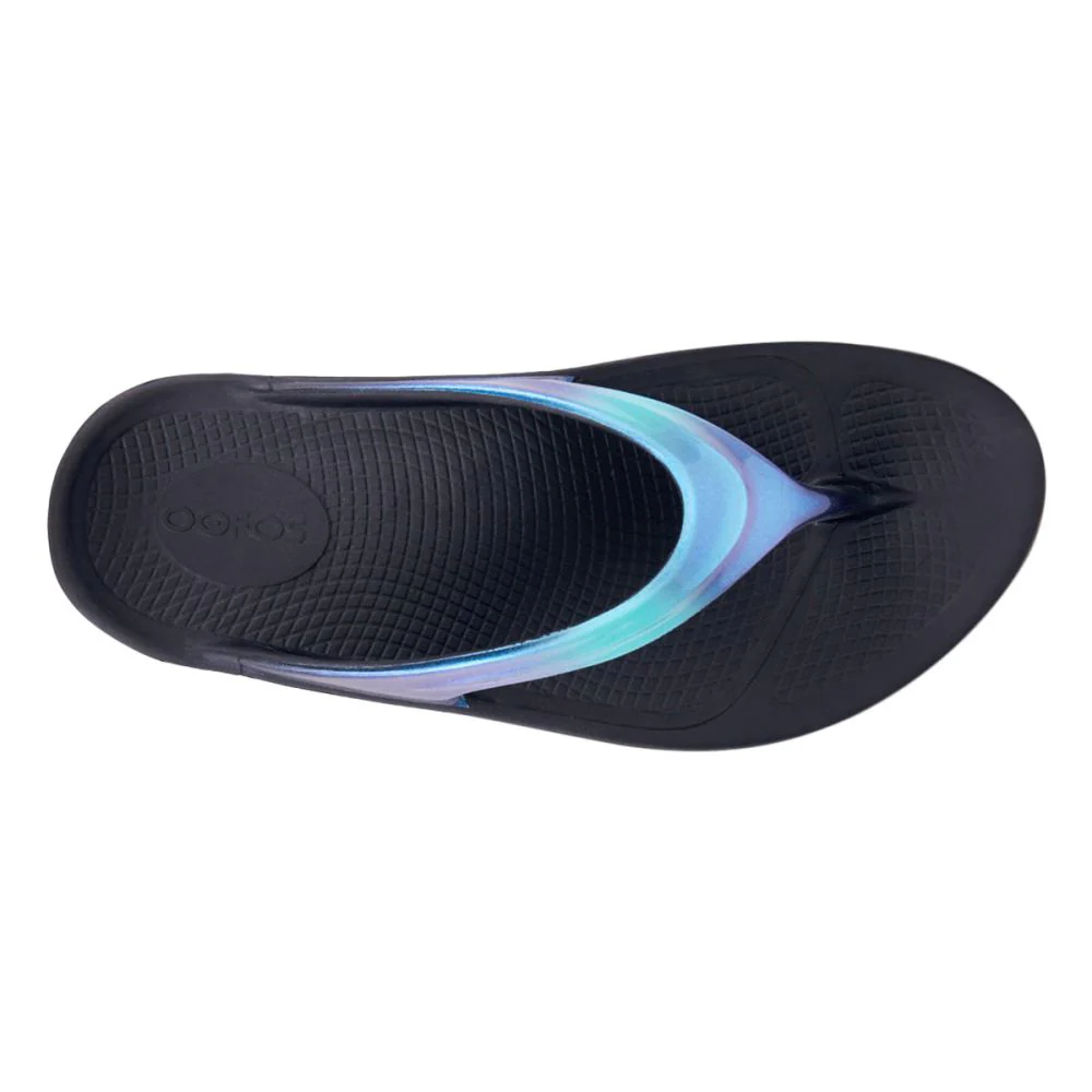 OOFOS OOLALA LUXE SANDAL | BLK/ATLANT - Image 3