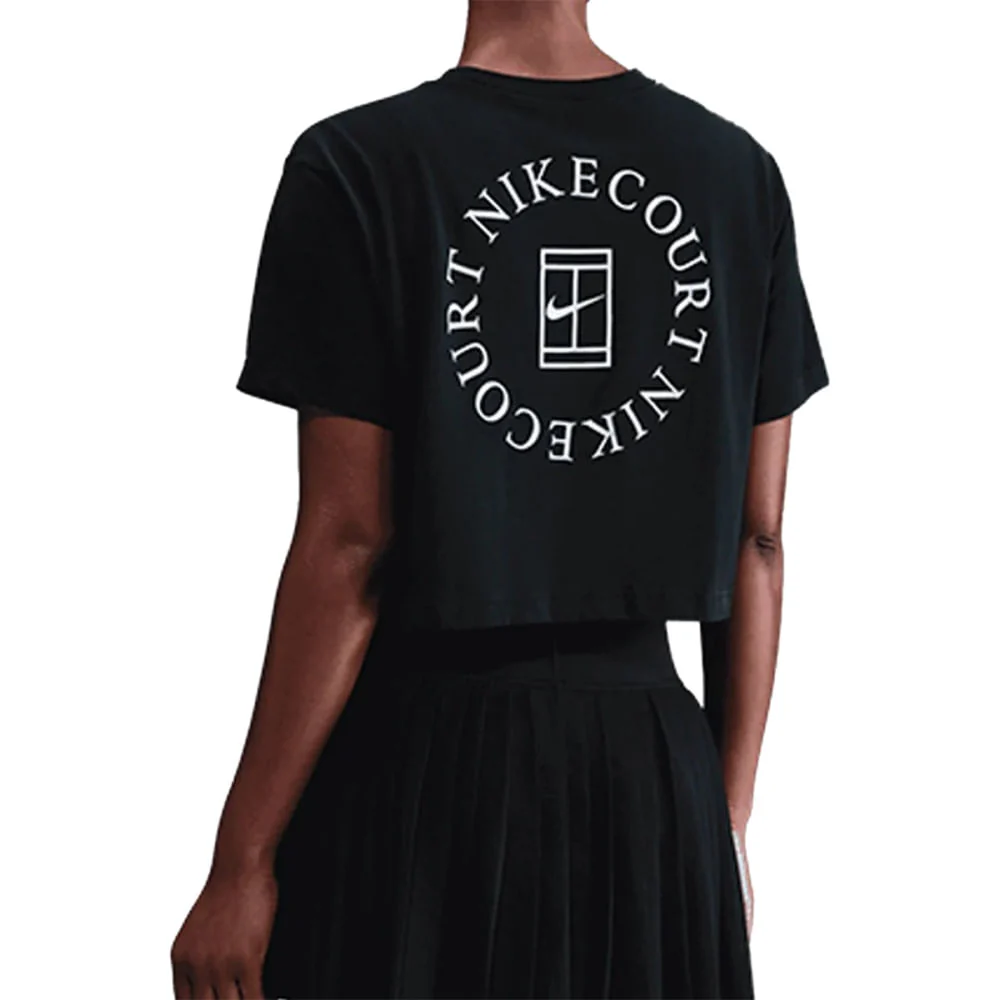 NIKE SLAM CROP TEE | 010-BLACK - Image 2